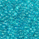 Glass seed beads 11/0 (2mm) Transparent ocean blue